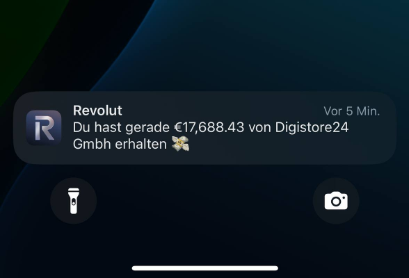 17.688€ von Digistore24 GmbH über Revolut